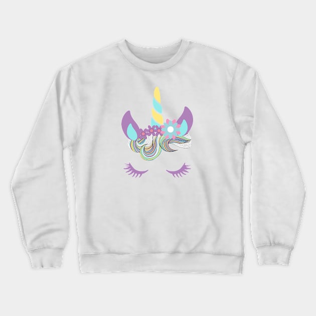 Cara de unicornio Crewneck Sweatshirt by magenta-dream